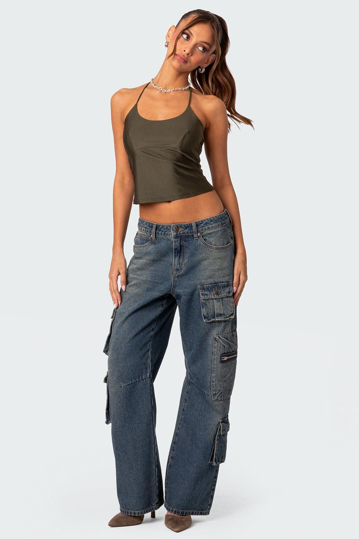 Sara Back Cut Out Halter Top Product Image