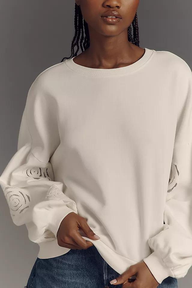 Sanctuary Drop-Shoulder Rose-Motif Sweatshirt Product Image