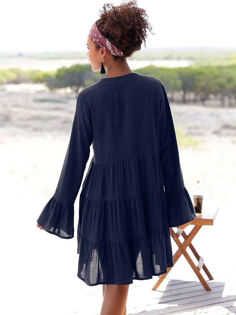 Short V-neck Ruffle Dress Product Image