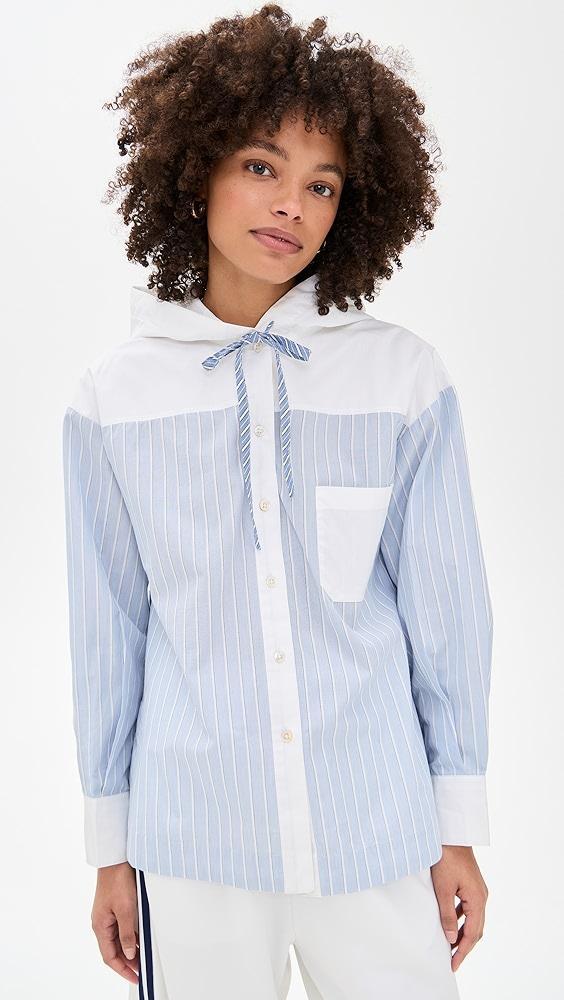 Sea Helmi Striped Shirting Blouse with Hood | Shopbop Product Image