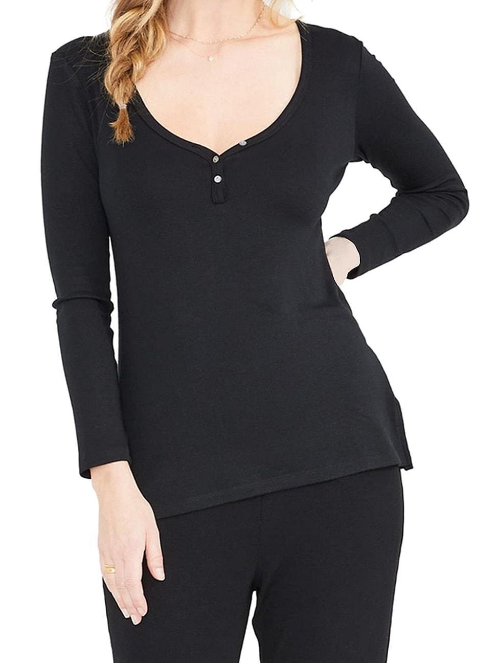Womens The Rib Maternity Nursing Friendly Henley Product Image
