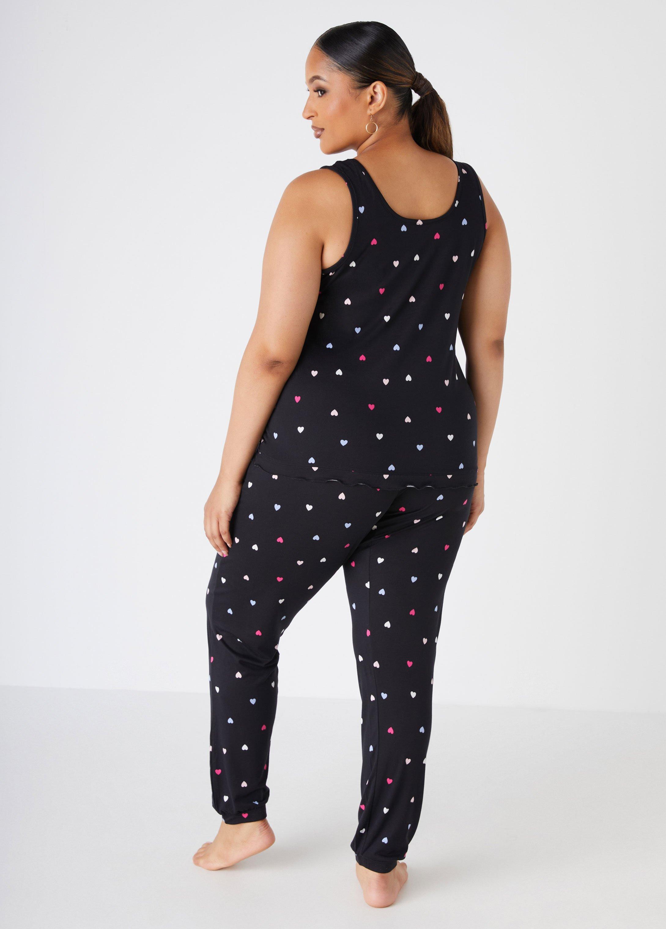 Bebe Heart Print Pajama Set Product Image