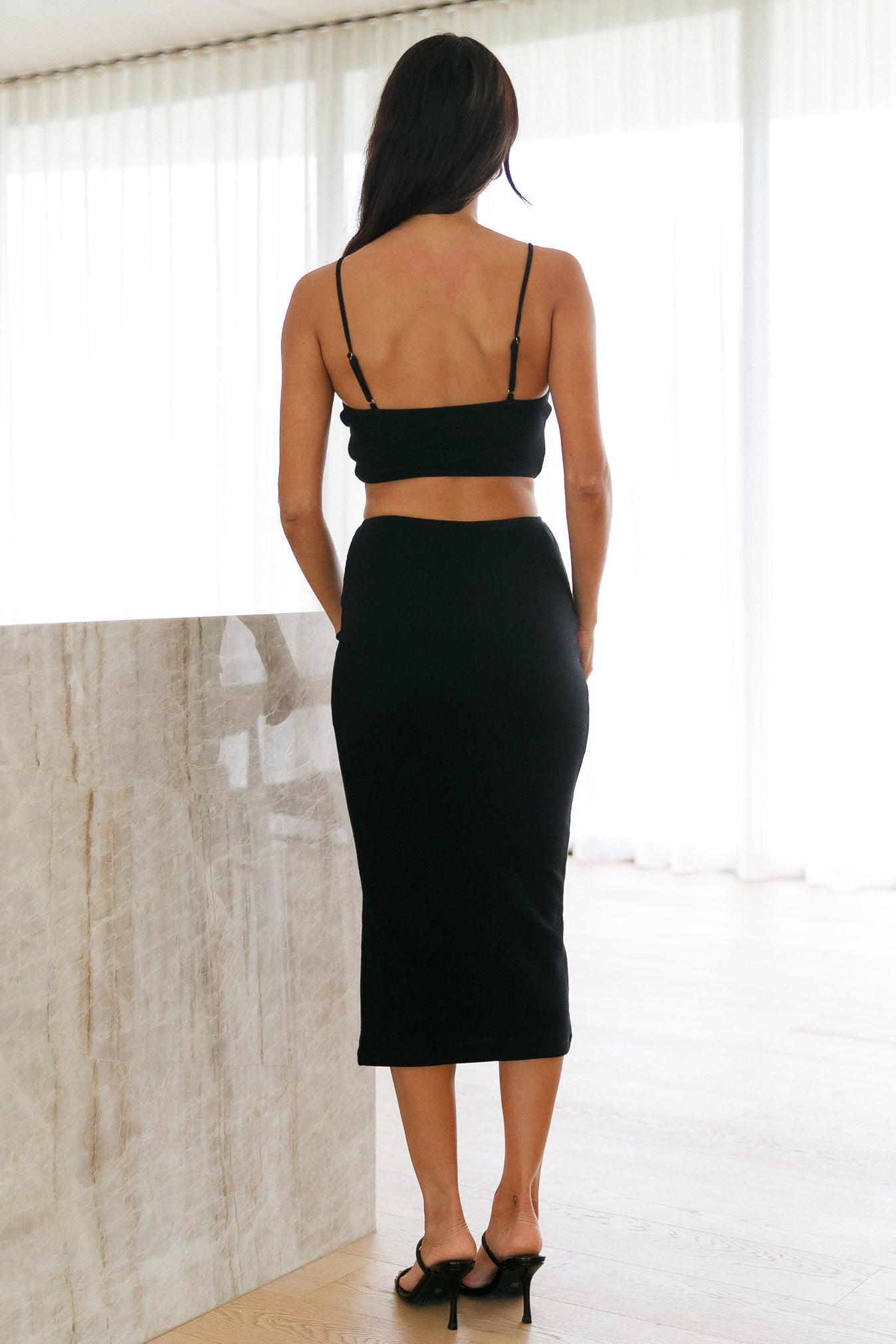 Wicked Flair Midi Skirt Black Product Image