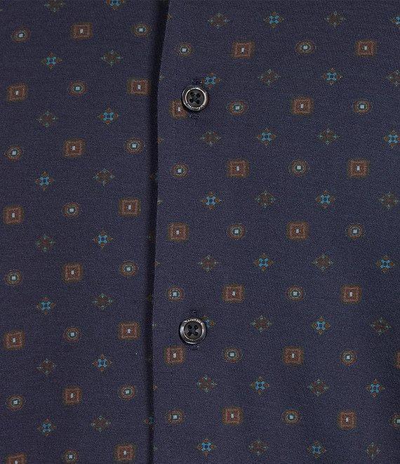 Cremieux Blue Label Down East Collection Printed Coatfront Knit Shirt Product Image