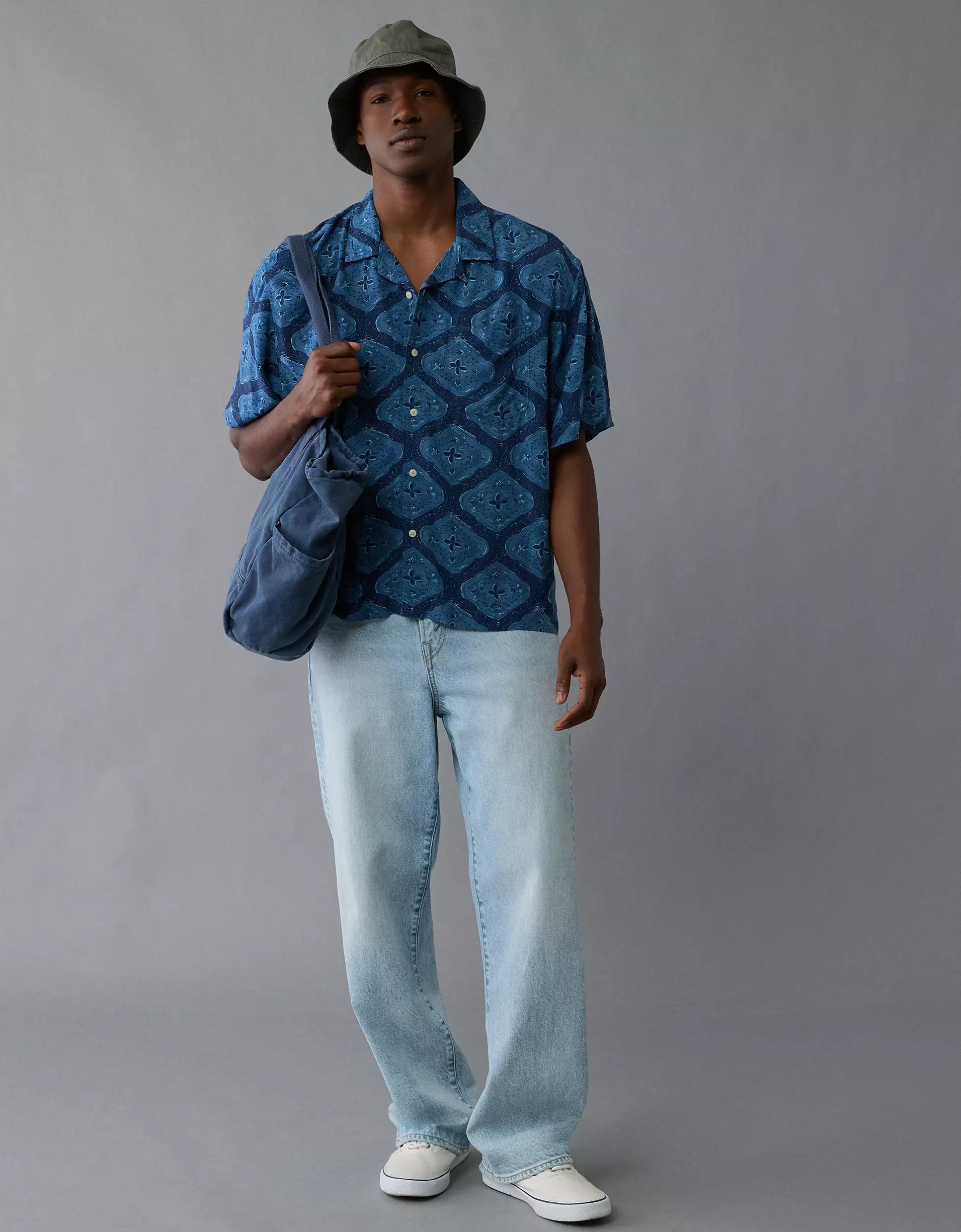 AE Poolside Printed Button-Up Shirt Product Image