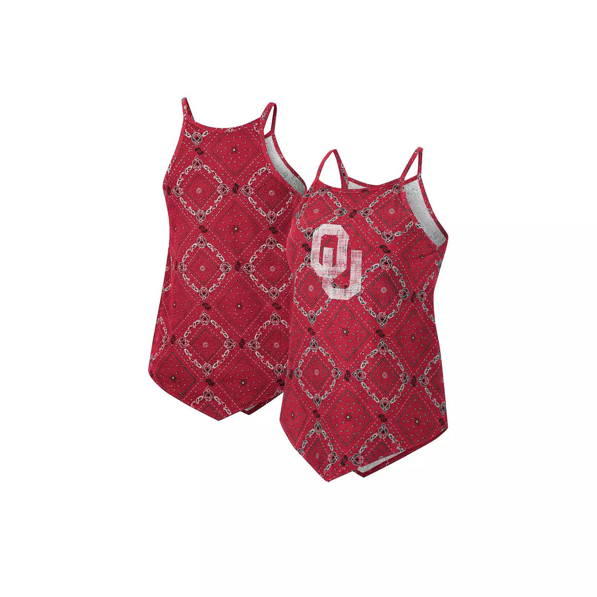 Women's Colosseum x Wrangler Crimson Oklahoma Sooners Bandana Tank Top, Size: Small, Red Product Image