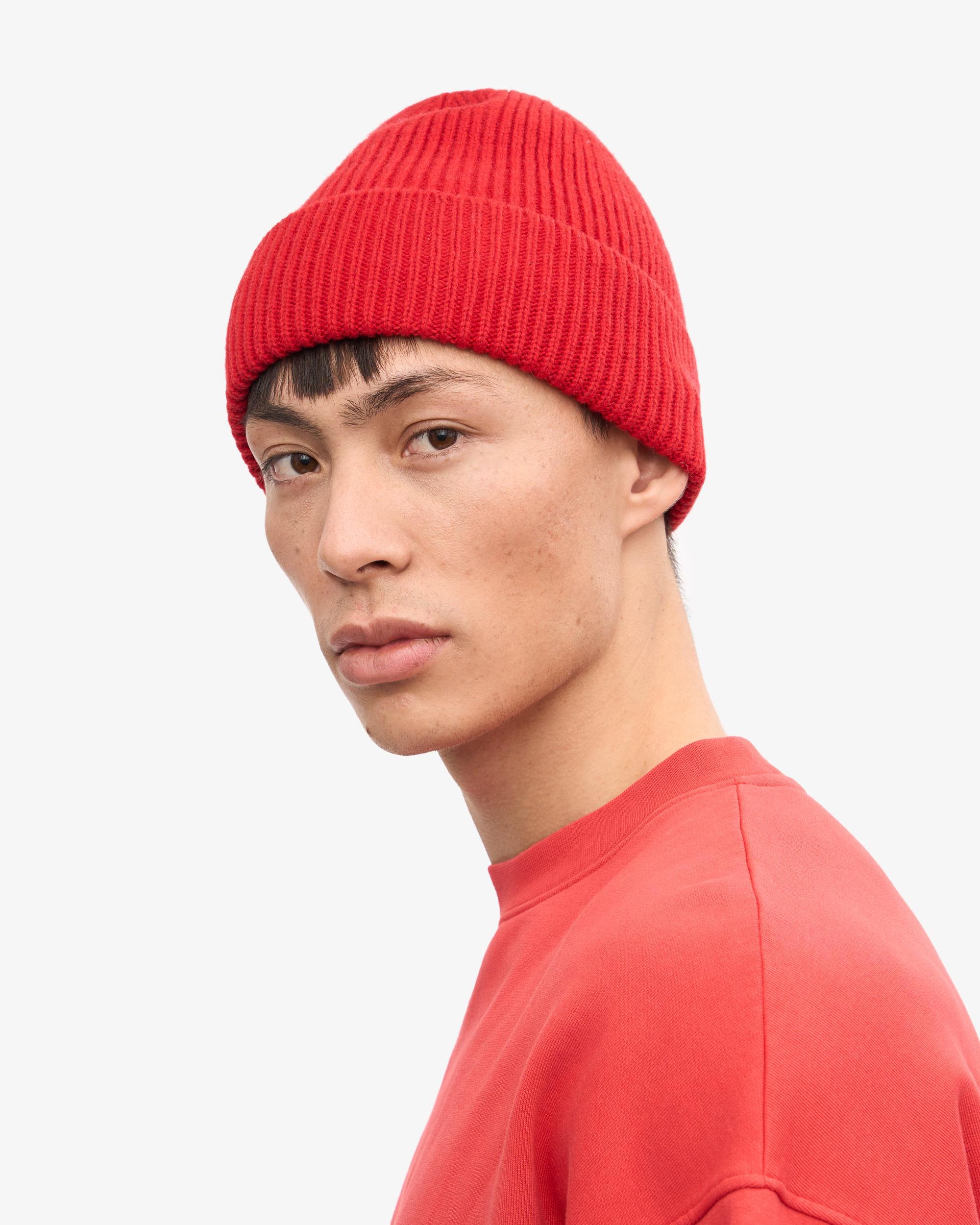 Merino Wool Beanie - Scarlet Red Product Image