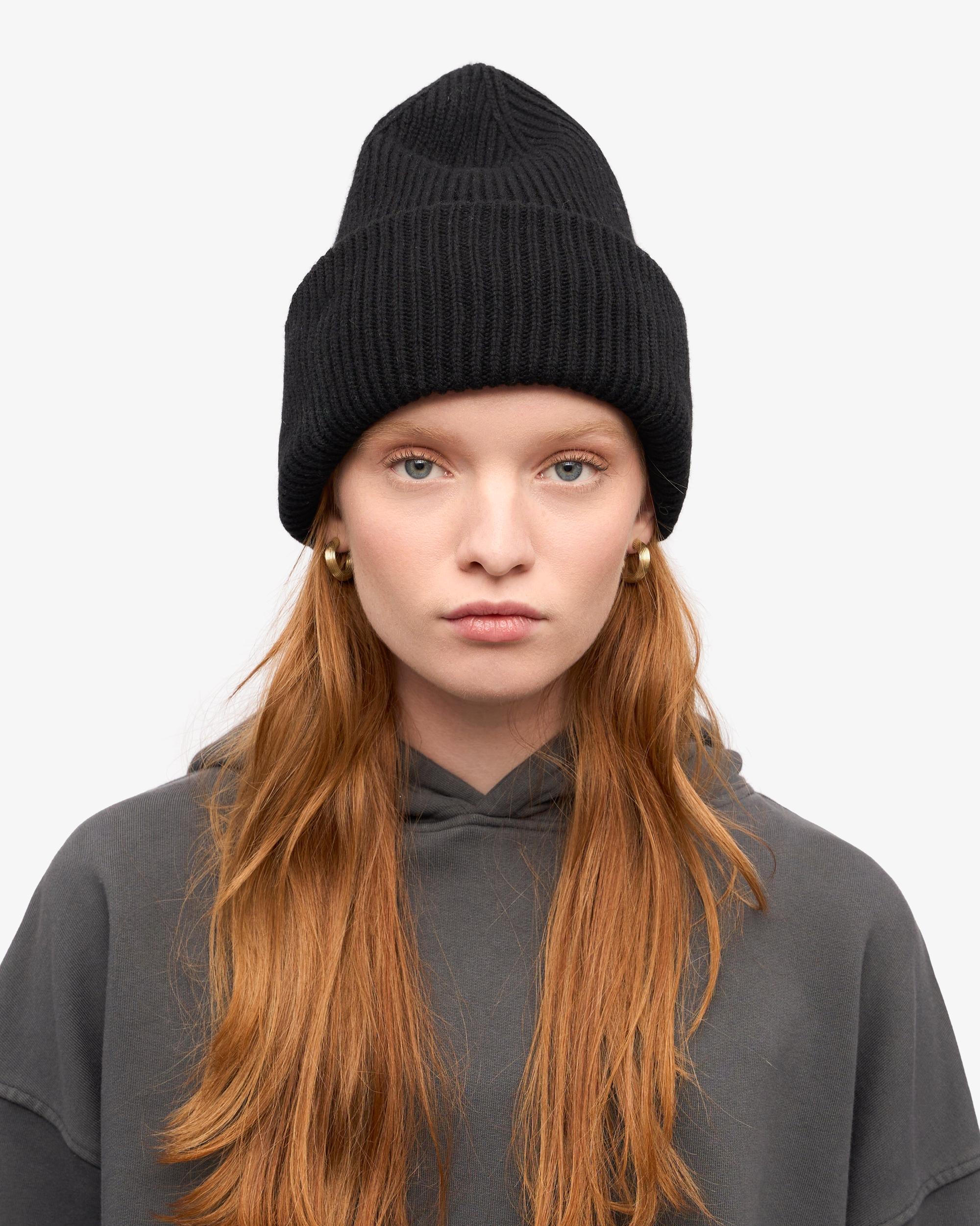 Merino Wool Hat - Deep Black Product Image