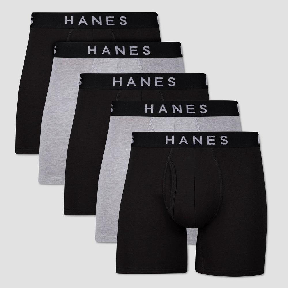 Hanes Premium Mens Boxer Briefs 5pk - Black M Product Image