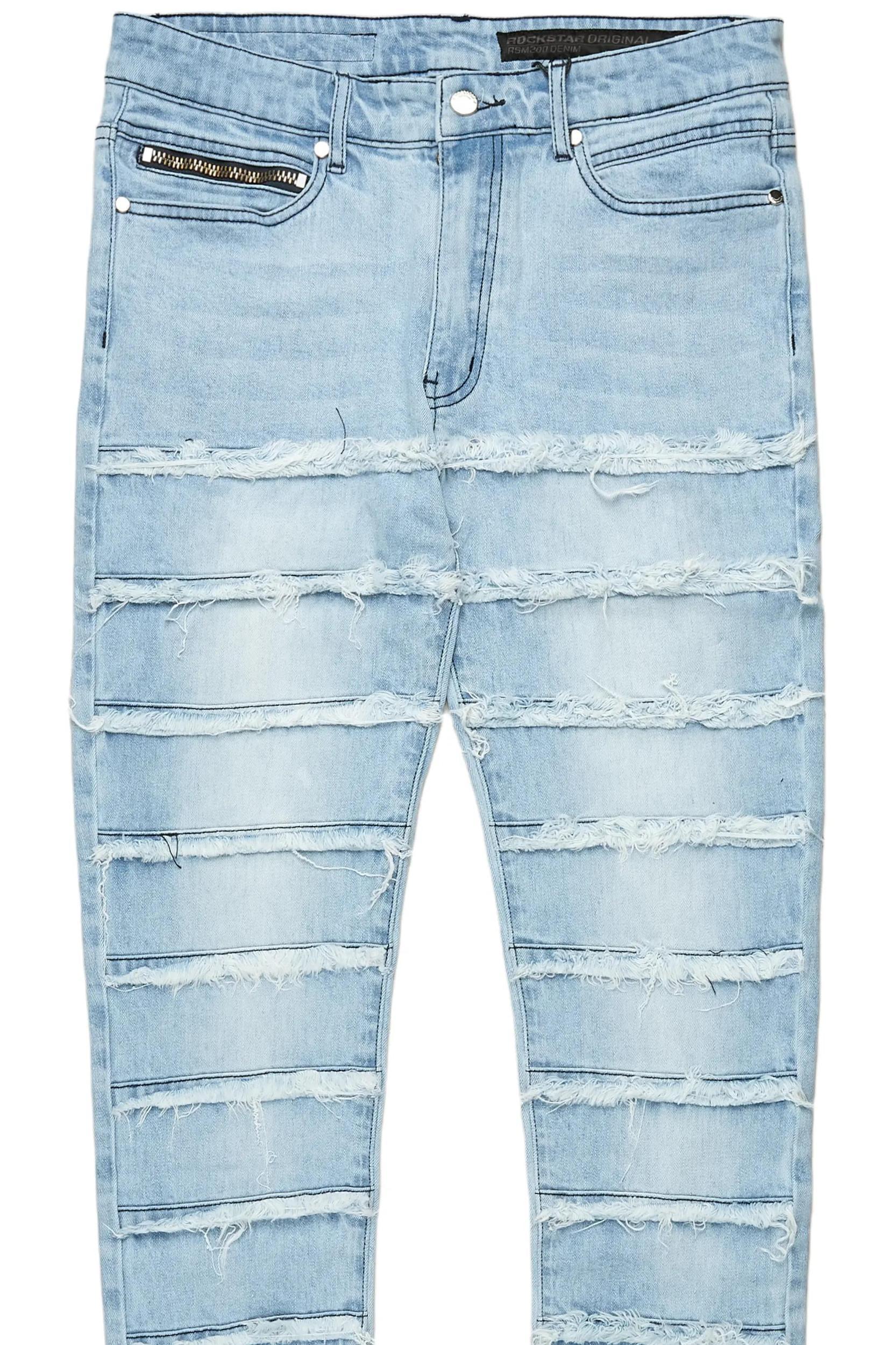 Waylon Blue Frayed Slim Fit Jean Male Product Image