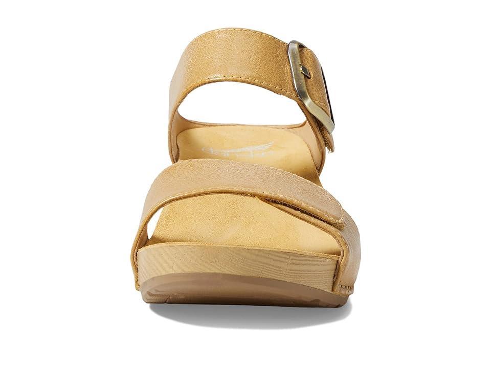 Dansko Tanya Burnished Leather Buckle Wedge Sandals Product Image