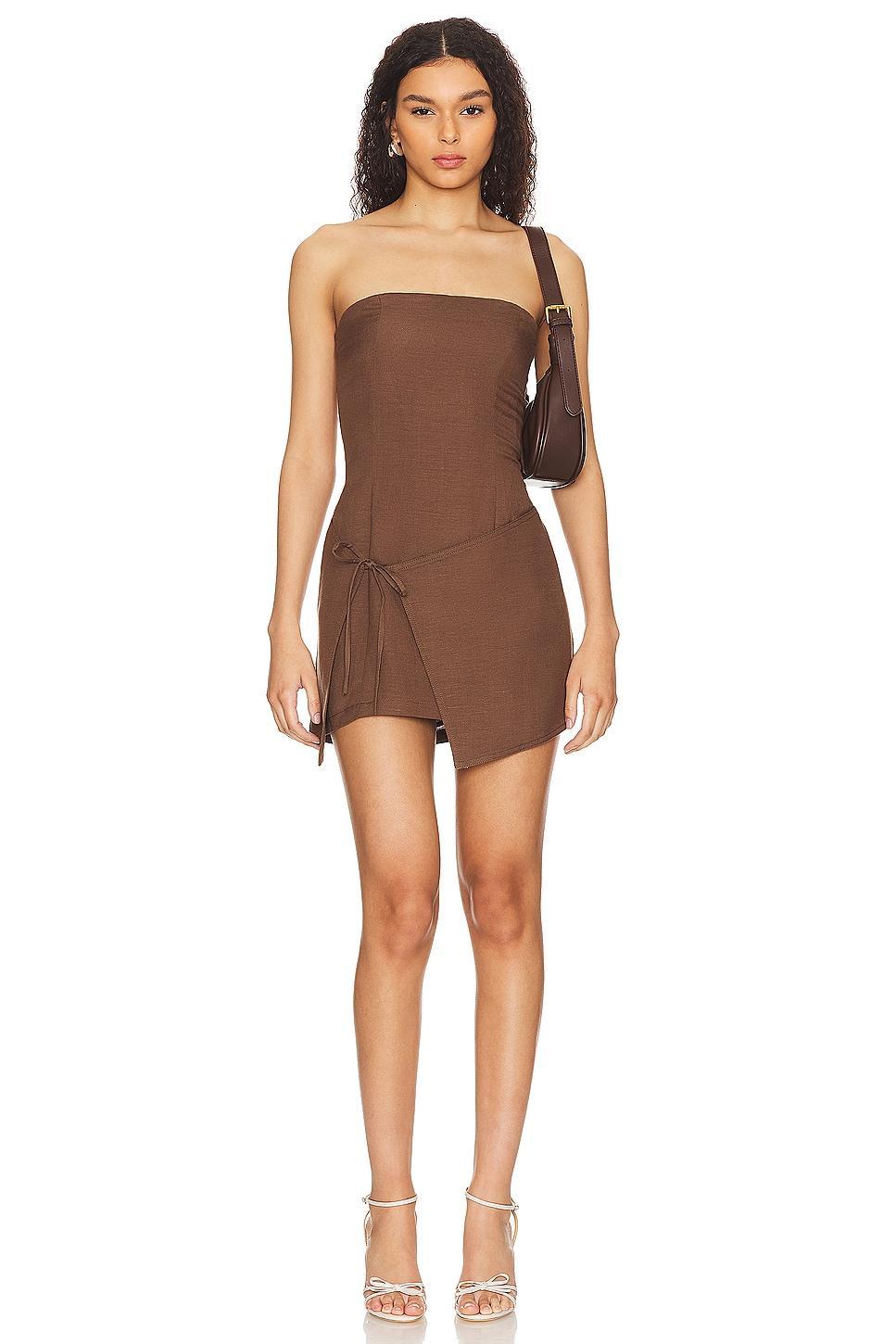 Lovers and Friends Jesenia Mini Dress in Chocolate Brown Product Image