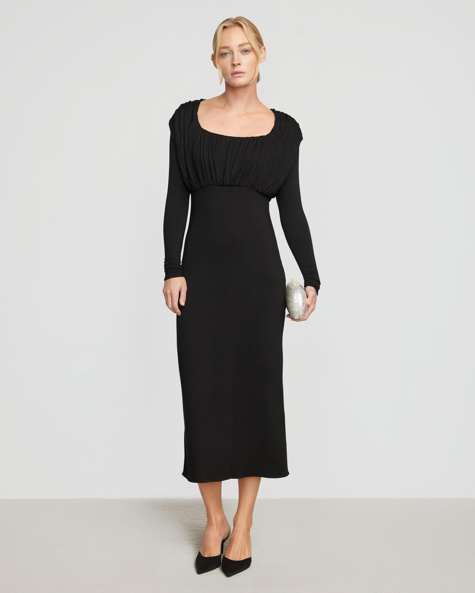 Espe Ruched Long-Sleeve Maxi Dress Product Image