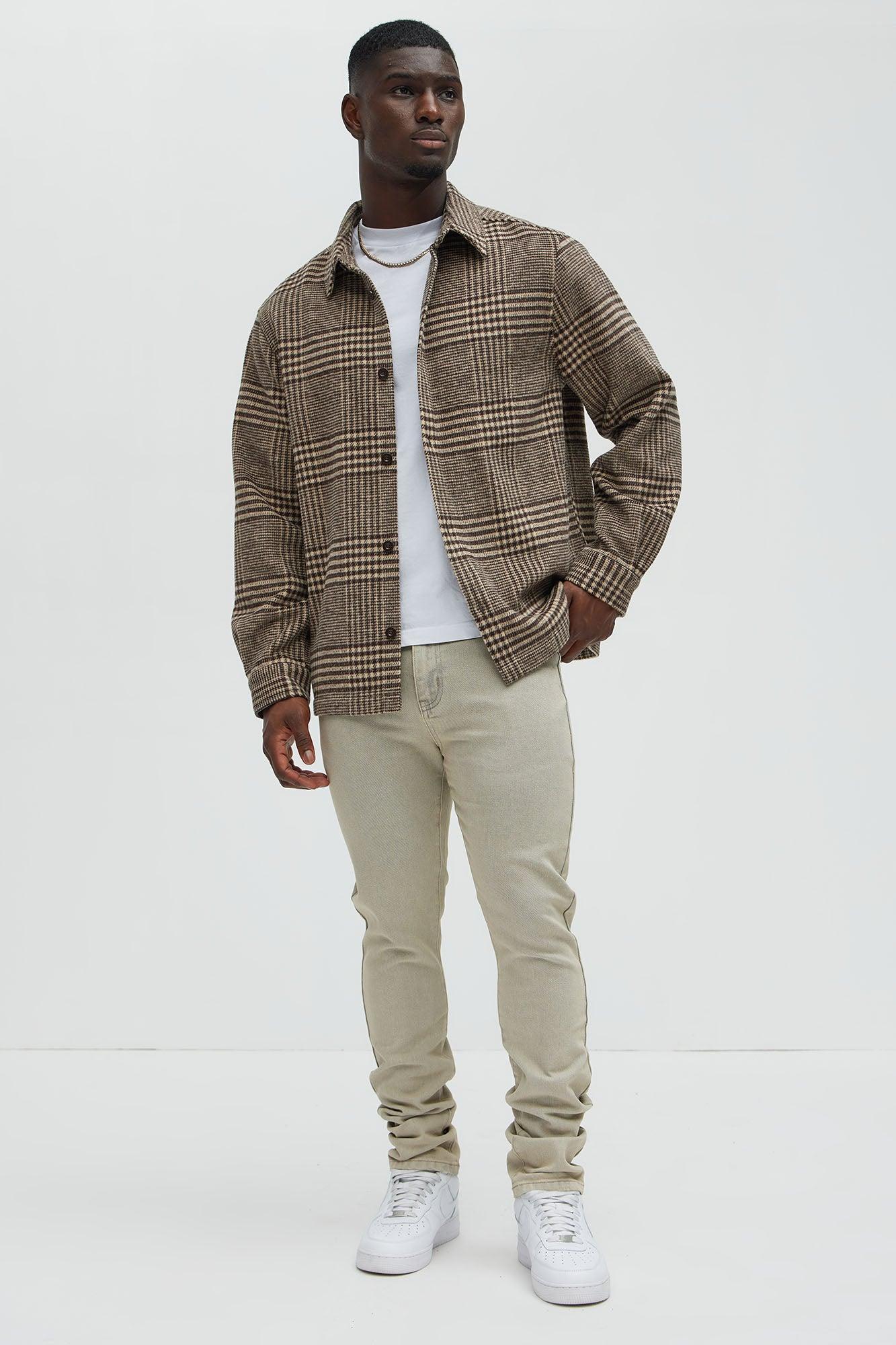 Be Forever Plaid Button Up Shirt - Brown/combo Product Image