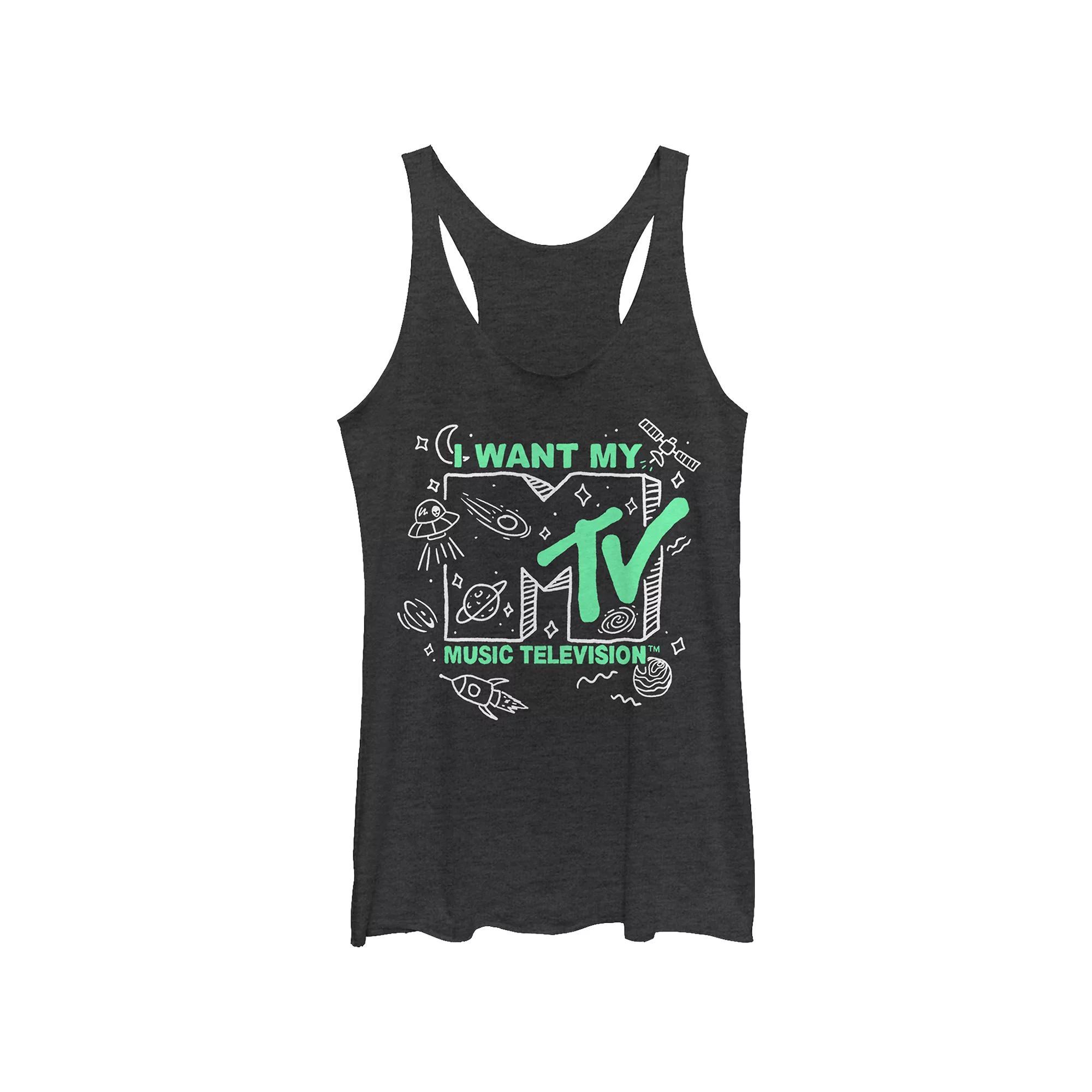 Juniors' MTV Sunflower Logo Racerback Tank Top, Girl's,  Product Image
