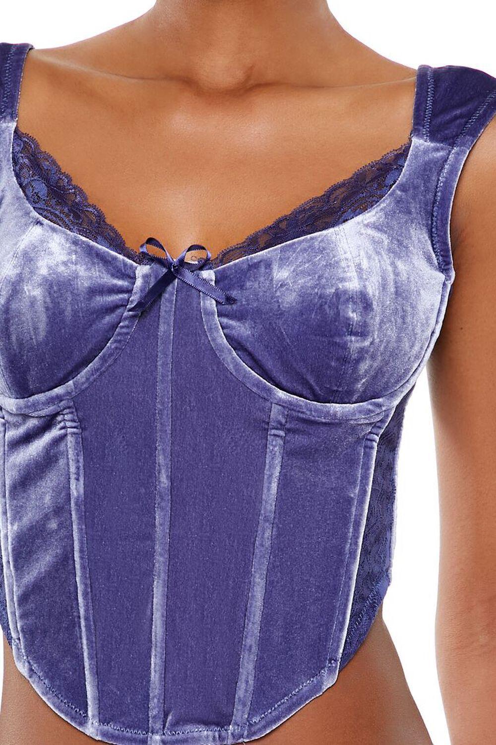 Velvet Bow Bustier Crop Top | Forever 21 Product Image