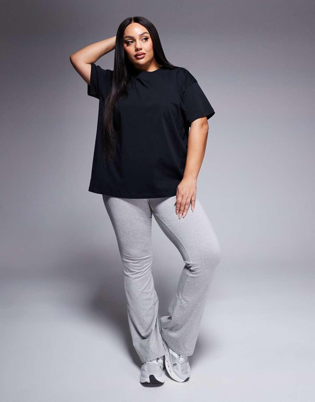 ASOS 4505 Curve Icon oversized cotton T-shirt with quick dry finish in black Product Image