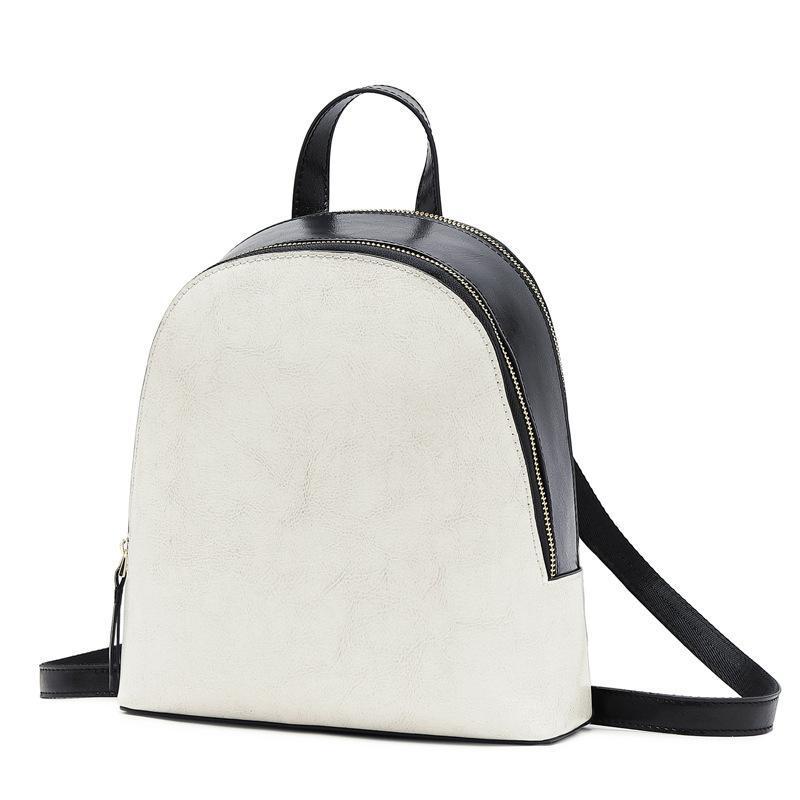 TAMIA Cowhide Leather Backpack ~ Black Product Image