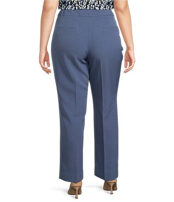 Kasper Plus Size Stretch Crepe Fly Front Slim Leg Coordinating Pants Product Image
