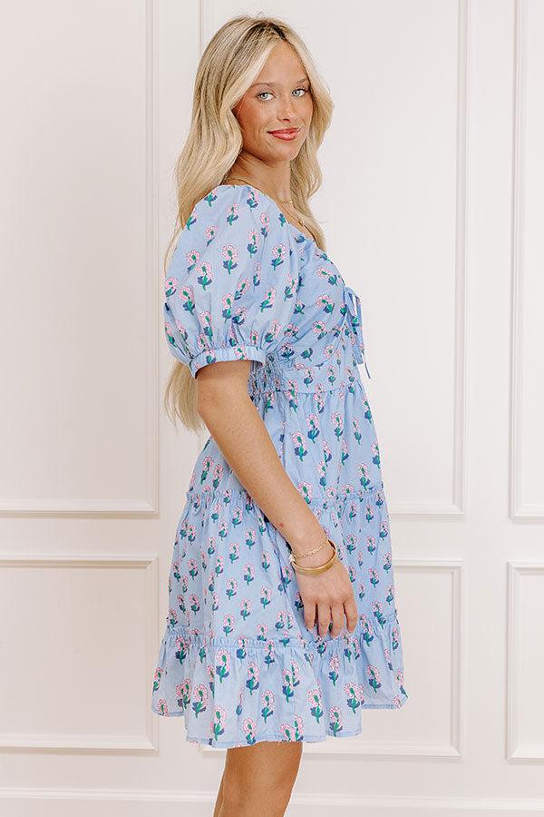 Floral Haven Mini Dress in Sky Blue Product Image