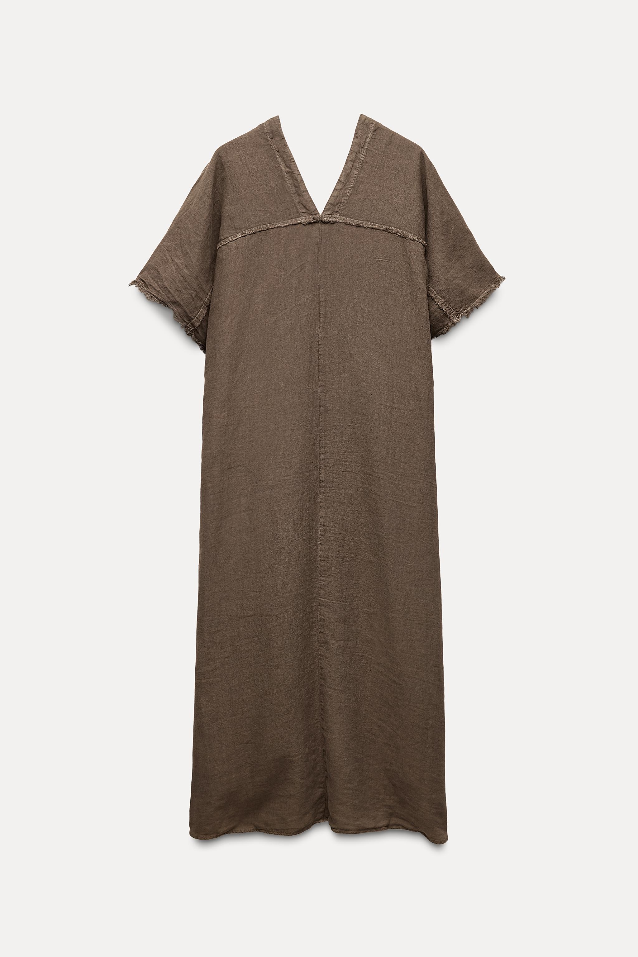 LINEN BLEND TUNIC DRESS ZW COLLECTION Product Image