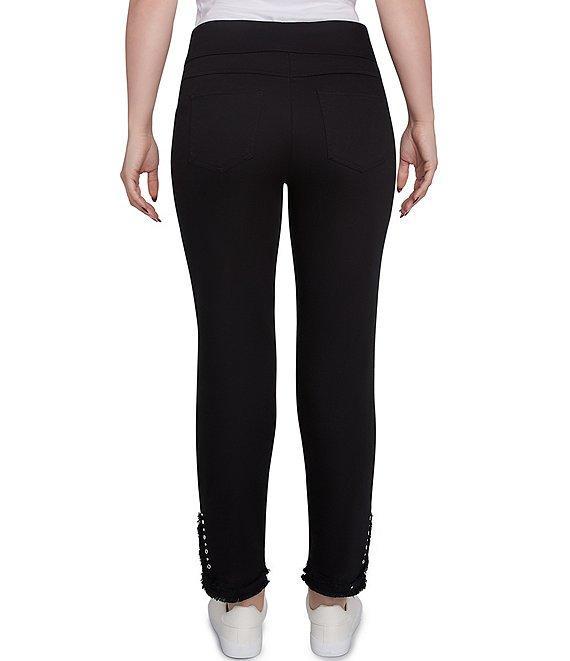 Ruby Rd. Straight Leg Embellished Fringe Hem Pull-On Pants Product Image