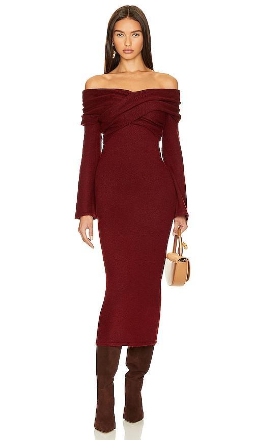 Cult Gaia Zennie Knit Dress in Burgundy Product Image