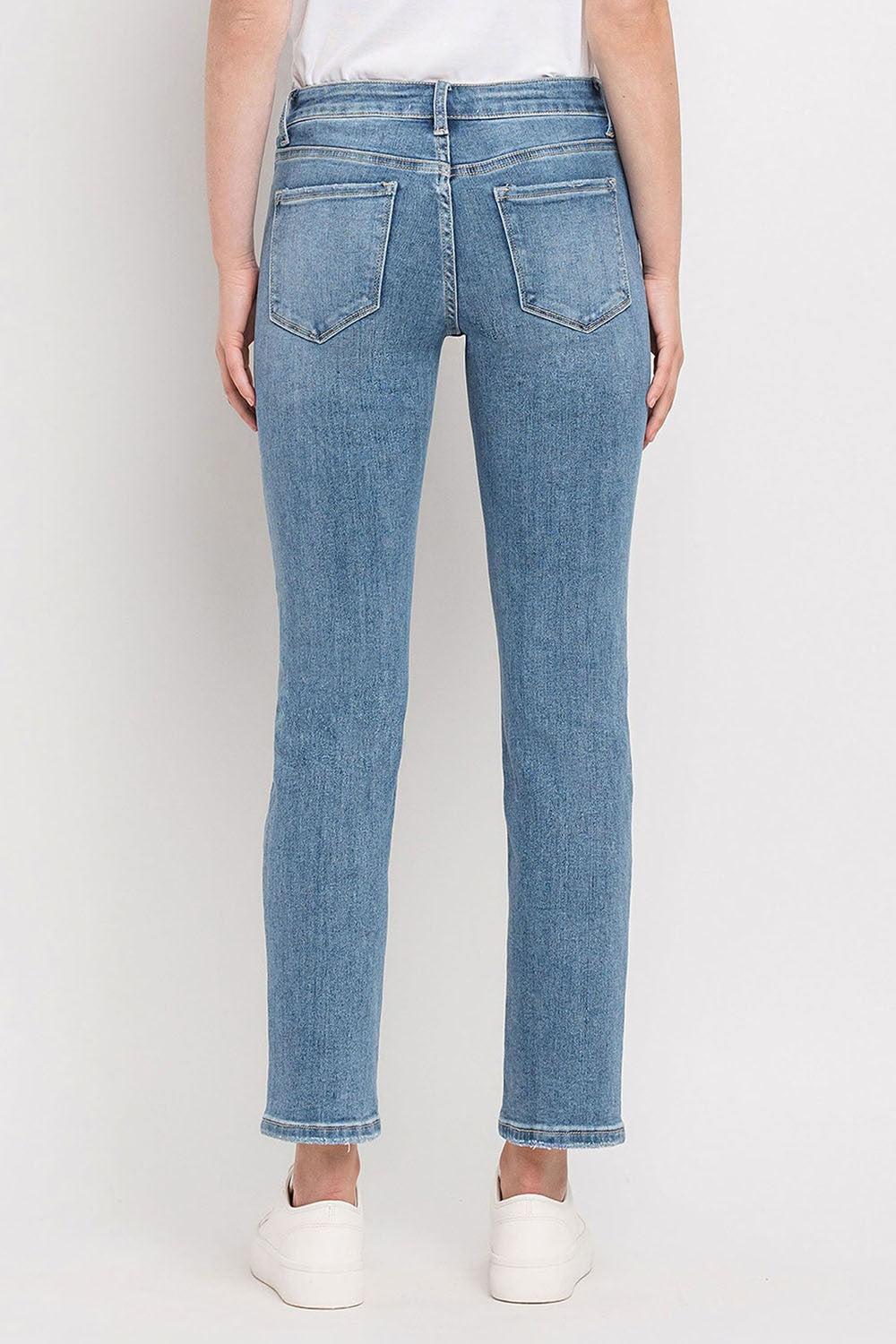 Mid Rise Ankle Slim Straight Jean Product Image