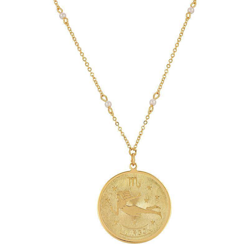 1928 Gold-tone Sagittarius Pendant Necklace, Womens, January Product Image