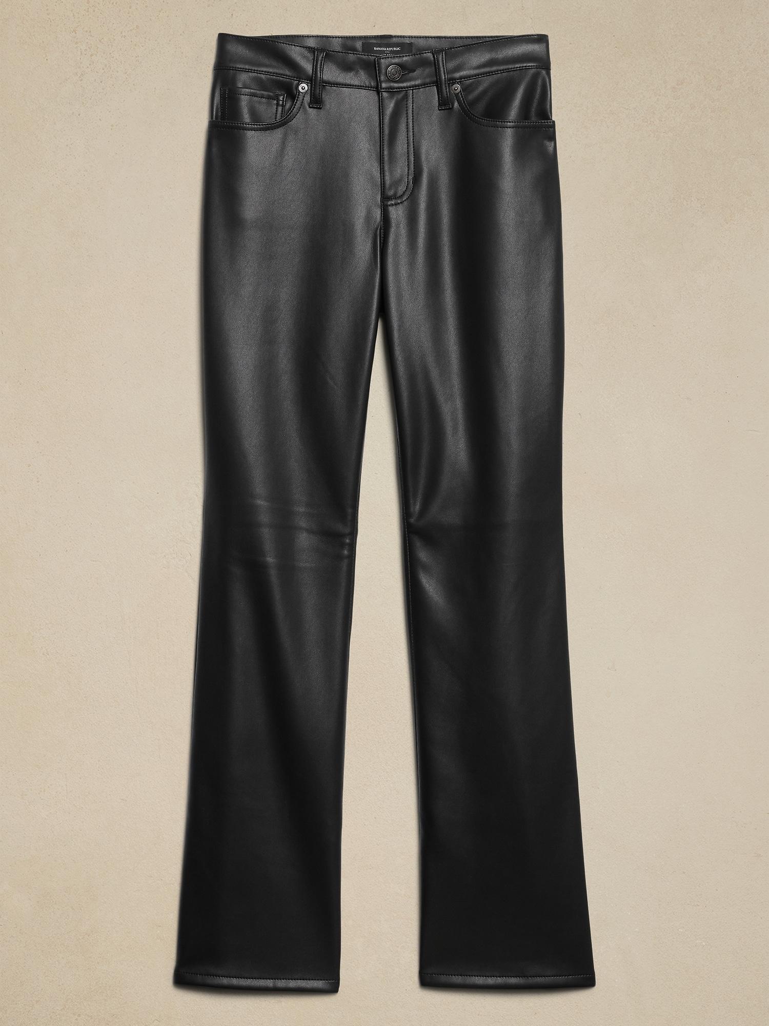 Mid-Rise Bootcut Vegan Leather Pant Product Image