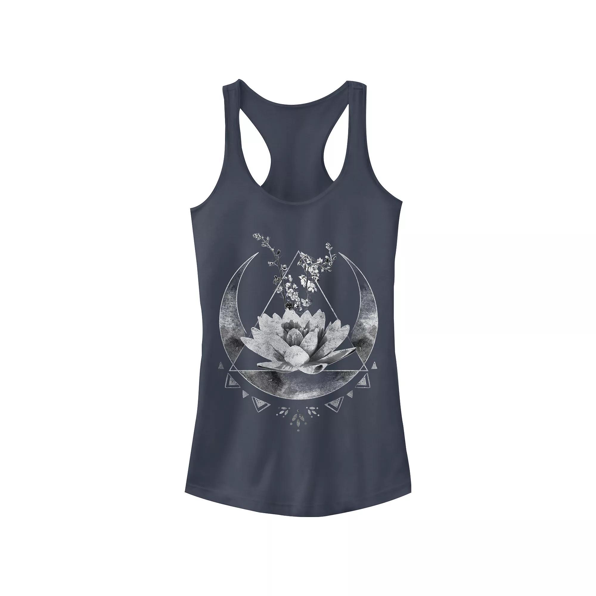 Juniors' Lotus Flower Crescent Moon Tank Top, Girl's,  Product Image