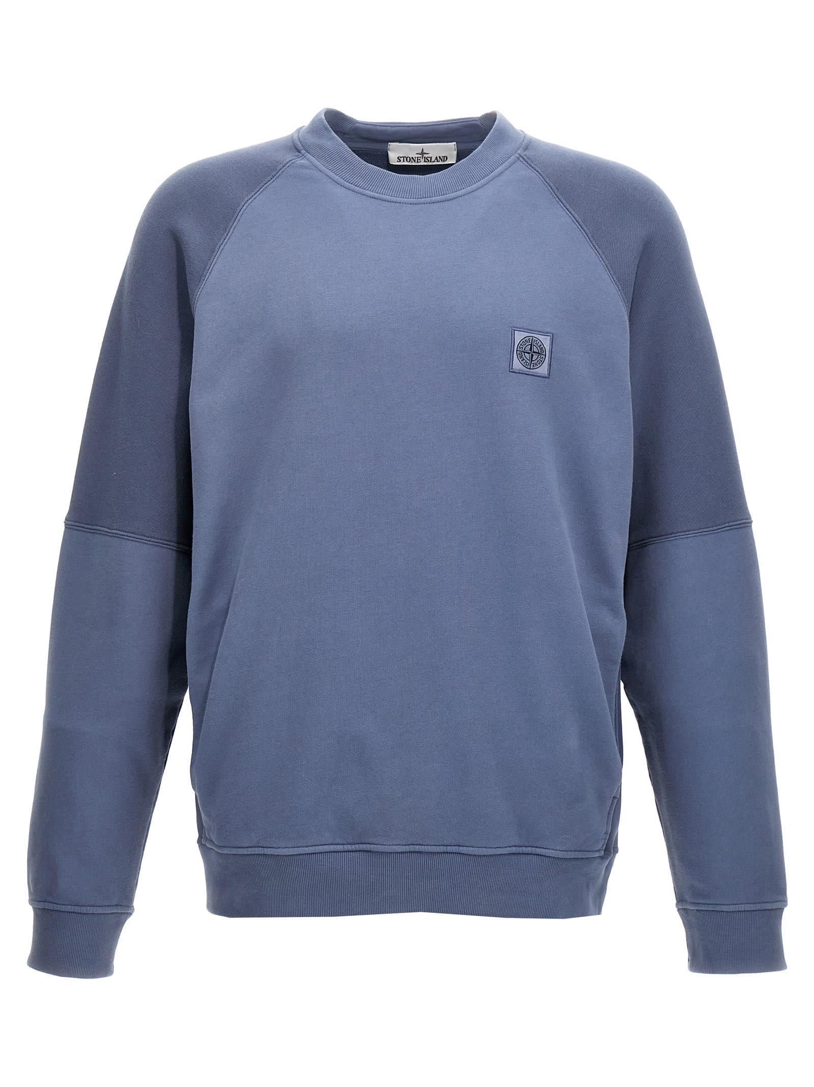 STONE ISLAND Logo Patch Sweatshirt In Blue Product Image