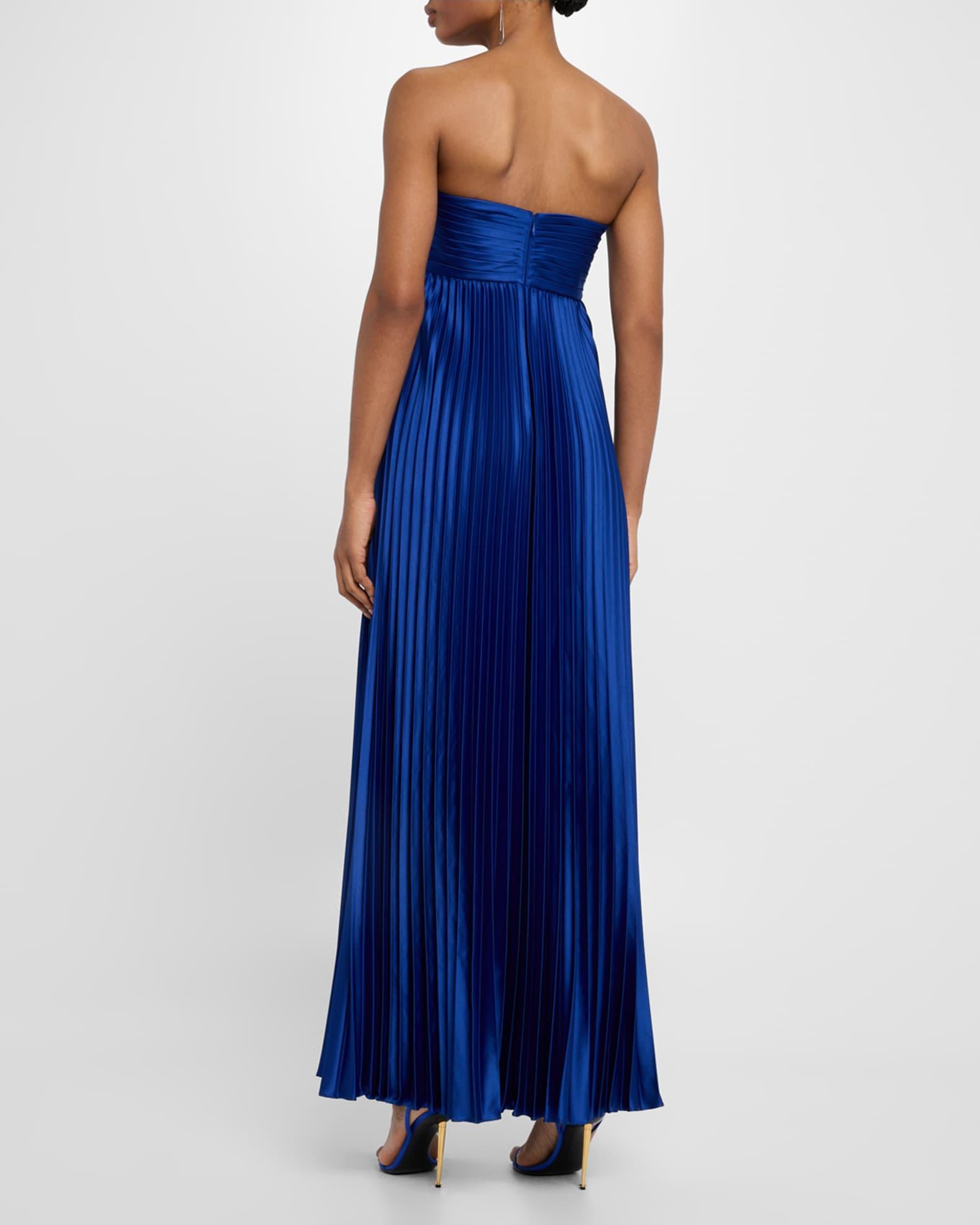 Strapless Pleated Stretch Charmeuse Gown Product Image