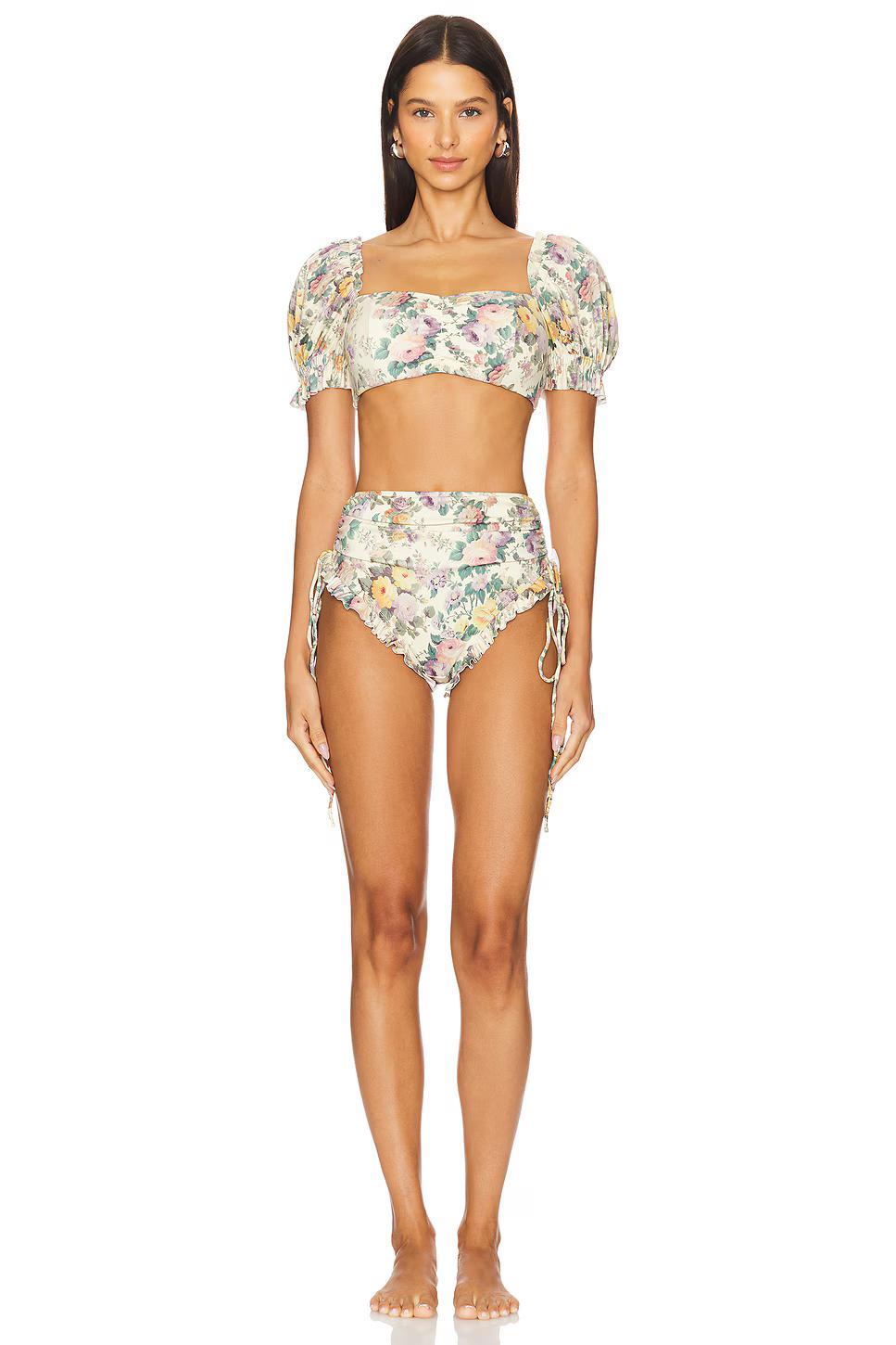 The Blonde Floral Babydoll Bikini Top Product Image