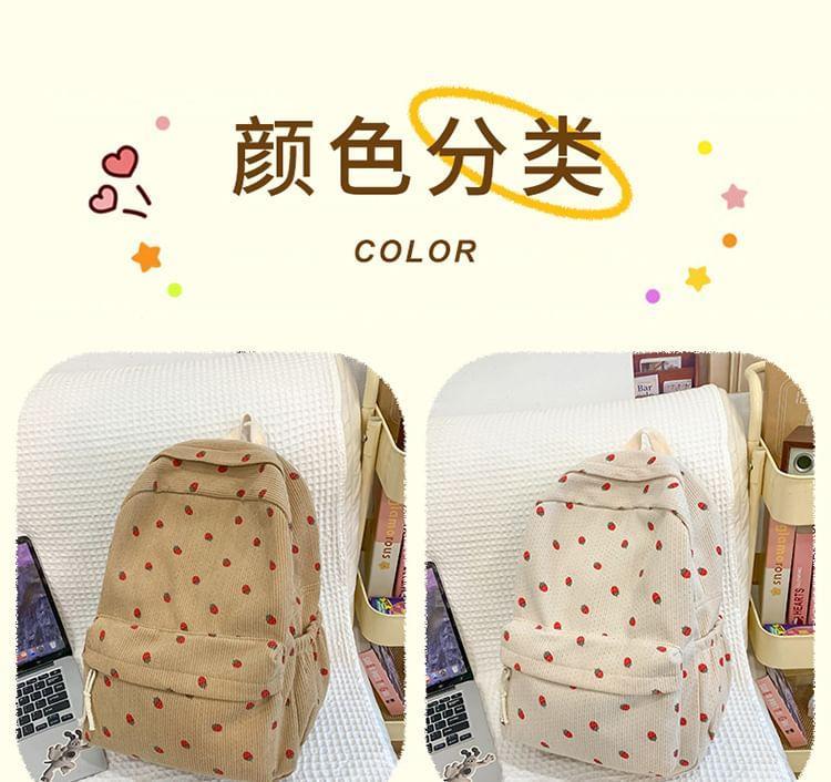 Strawberry Print Multi-Pocket Backpack Product Image