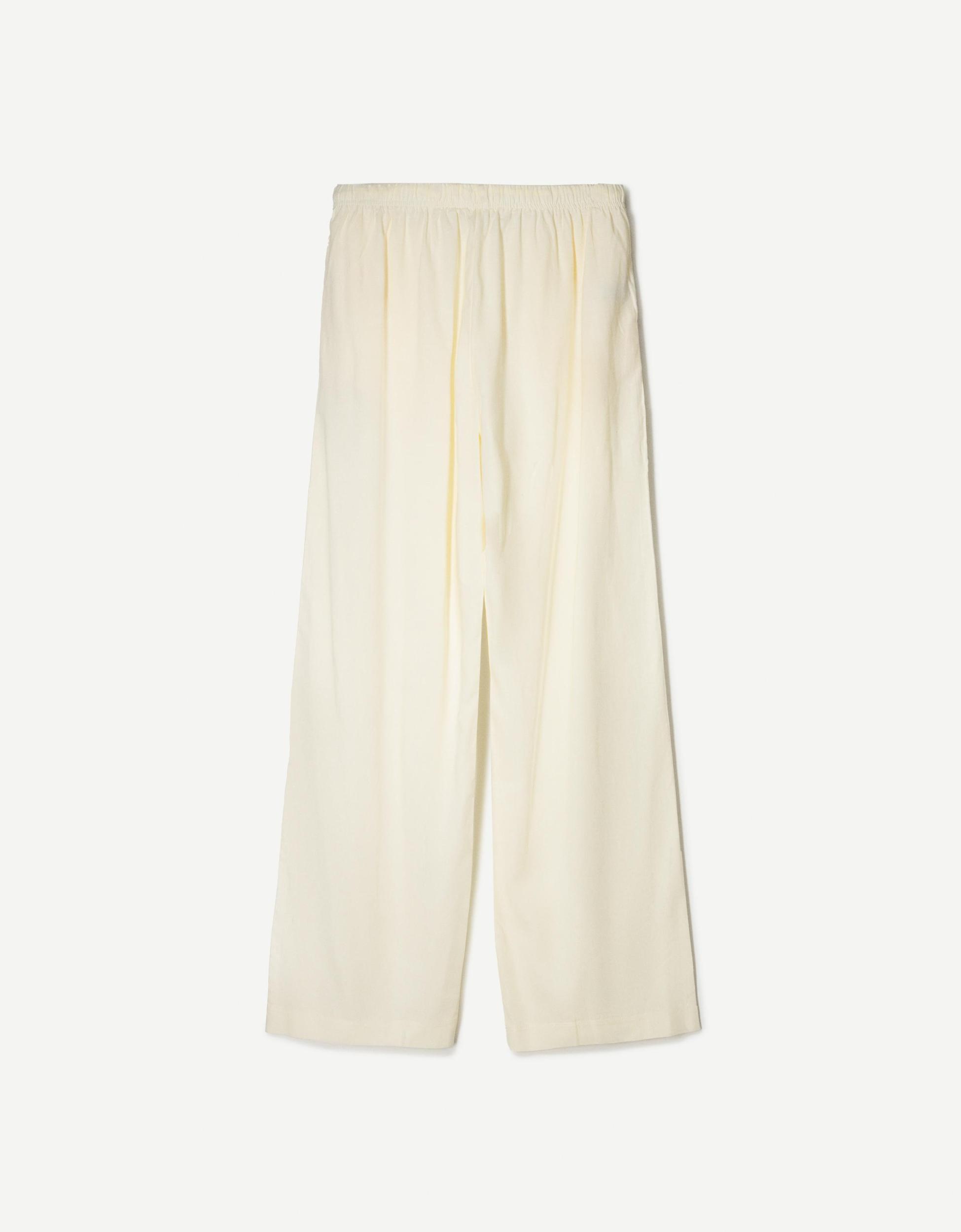 Linen blend pants with an elastic waistband Product Image