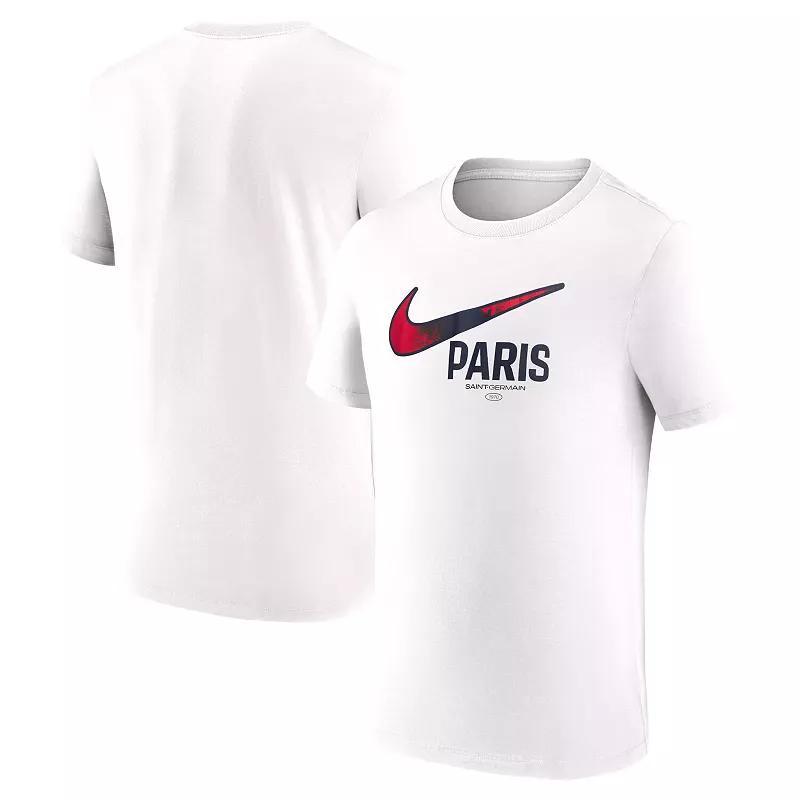 Men's Nike White Paris Saint-Germain Swoosh T-Shirt, Size: Large, Psg White Product Image