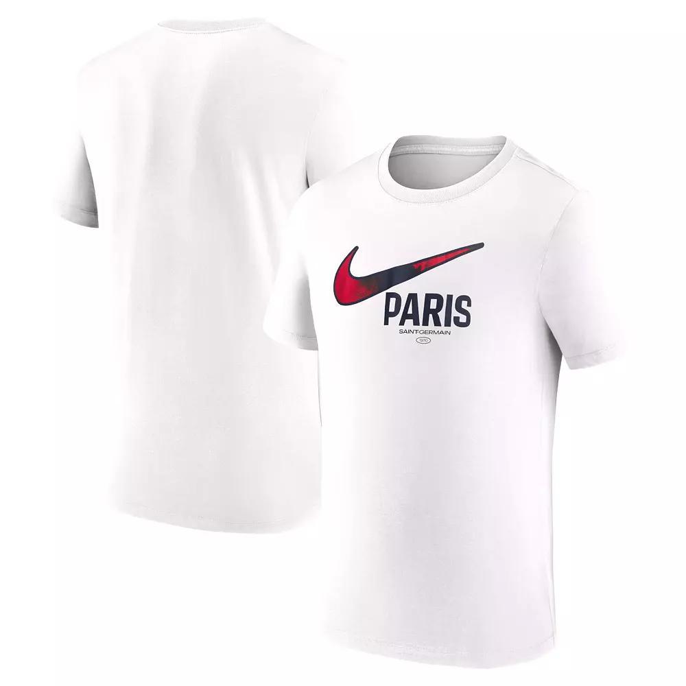 Men's Nike White Paris Saint-Germain Swoosh T-Shirt, Size: Large, Psg White Product Image