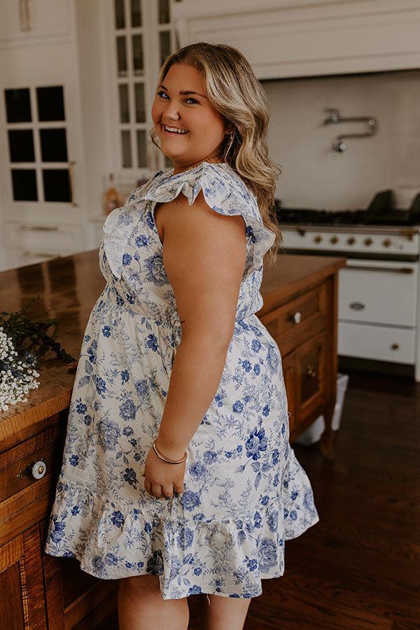 Whimsical Daydream Floral Smocked Mini Dress Curves Product Image