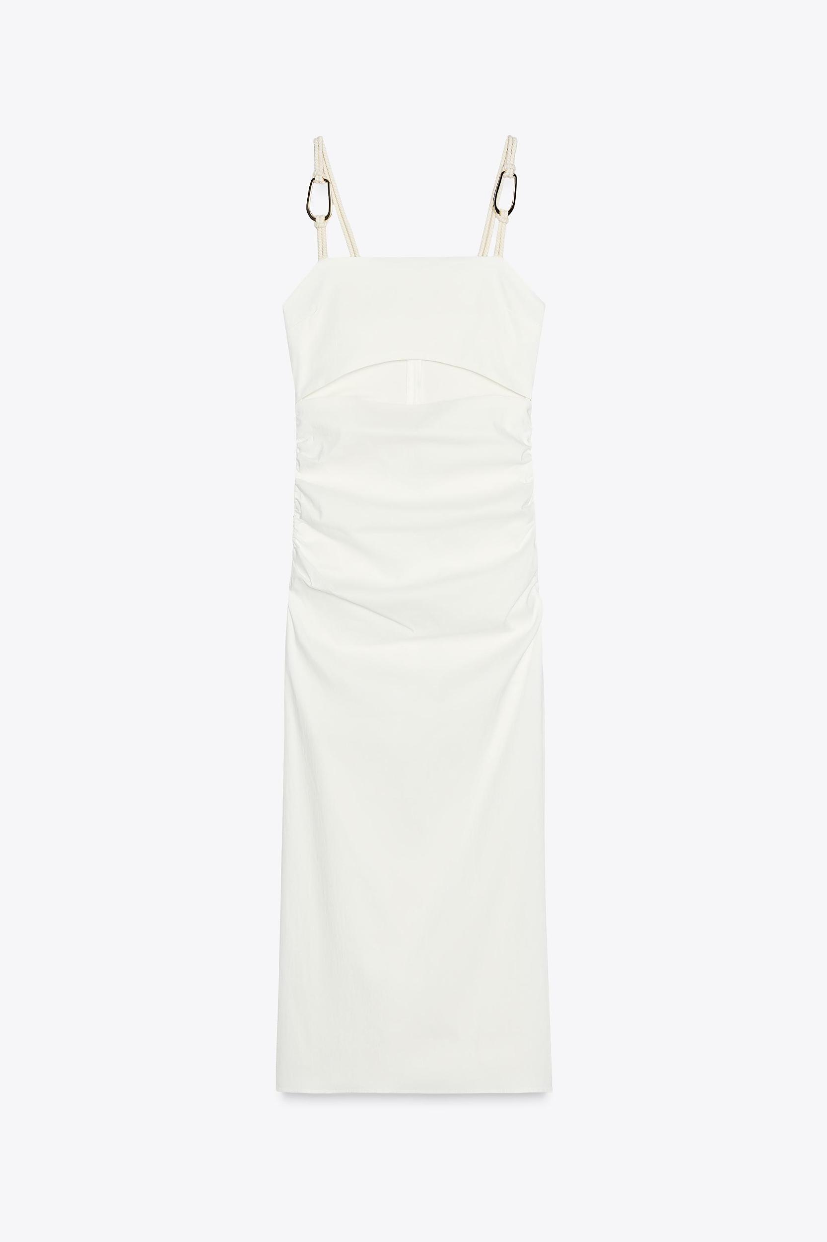 CUT OUT DRAPED MIDI DRESS Product Image
