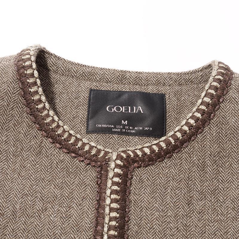 Retro Brown Washable Woolen Jacket Product Image