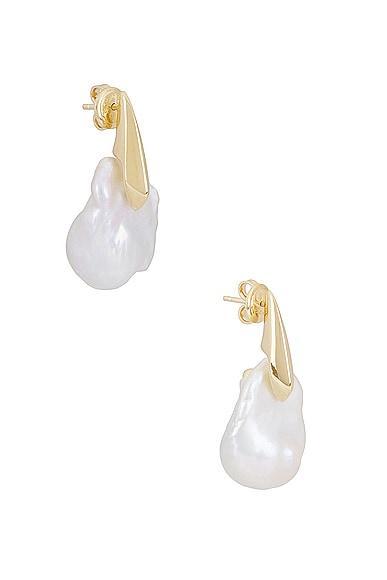 BOTTEGA VENETA Pearl Drop Earrings In White Product Image