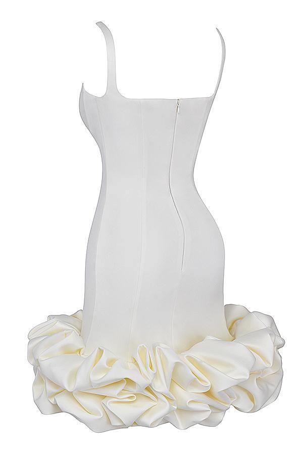 Lilou  ivory ruffle hem dress - sale Product Image