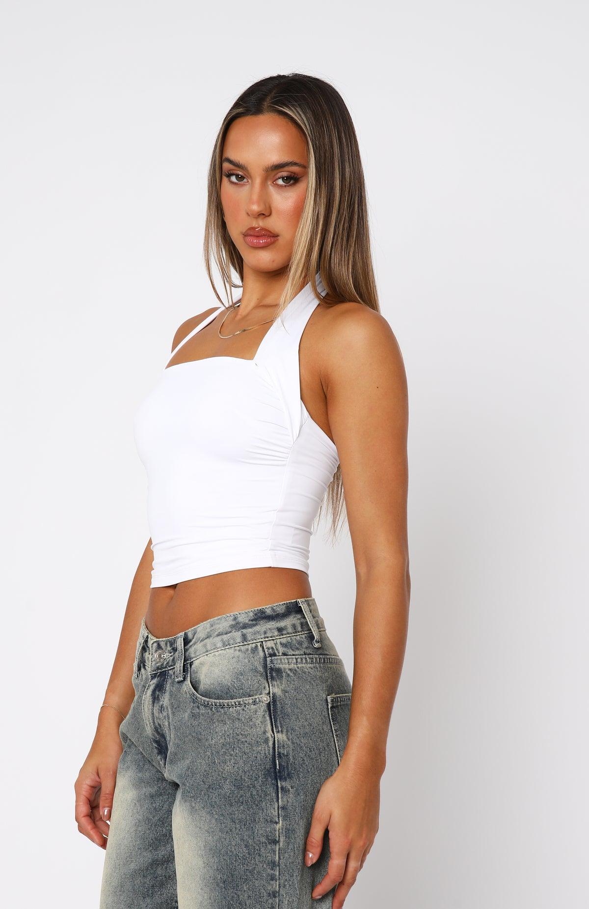 Out Of Touch Halter Top White Product Image