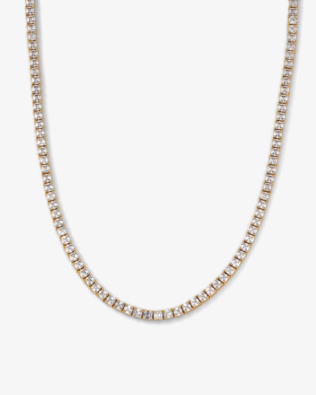 Lil Queen's Tennis Necklace 18" - Gold|White Diamondettes Product Image