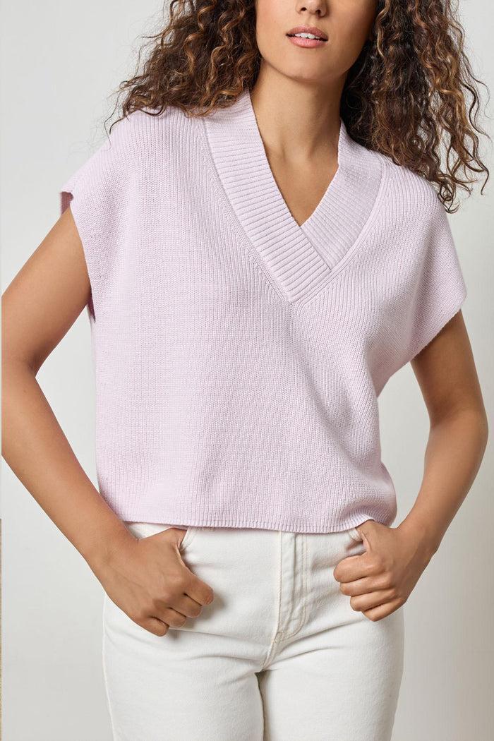 Wide Trim V-Neck Sweater Product Image