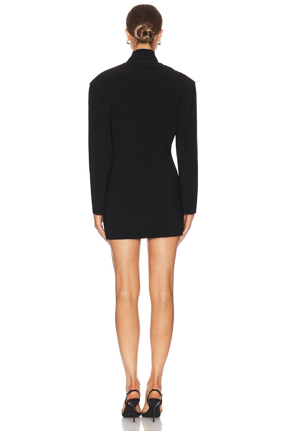 Oversized Long Sleeve Shoulder Pad Front Zip Mini Dress Norma Kamali Product Image