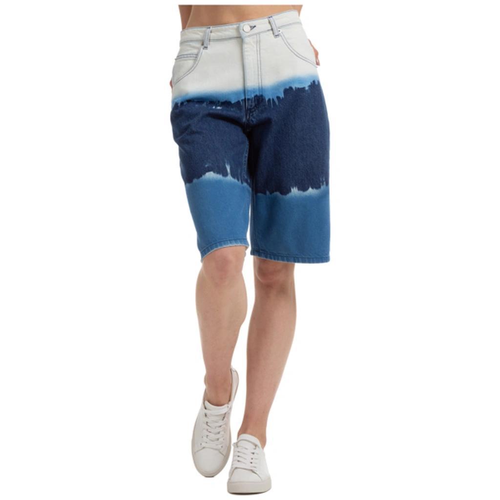 ALBERTA FERRETTI Denim Wide-fit Bermuda Shorts In Blue Product Image