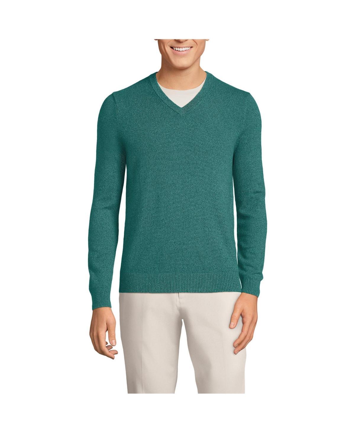 Mens Lands End Fine-Gauge Cashmere V-neck Sweater Product Image