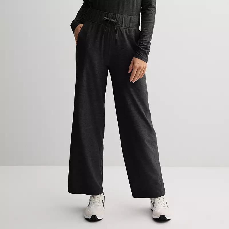 Womens FLX High-Rise Wander Wide Leg Pants Black Grey Coal Product Image